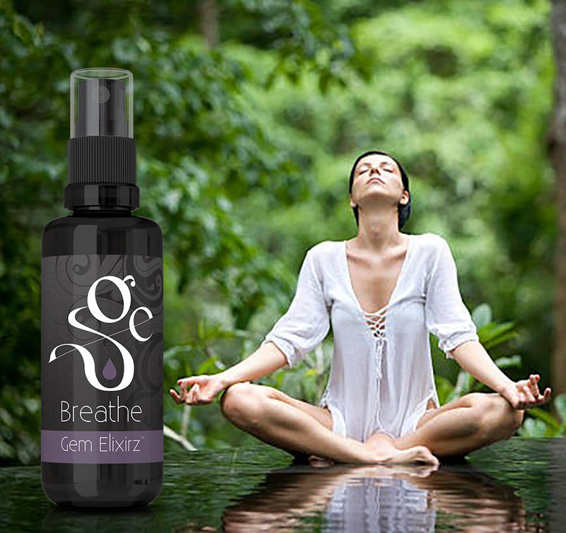Breathe aromatherapy spray with essential oils and gemstones|