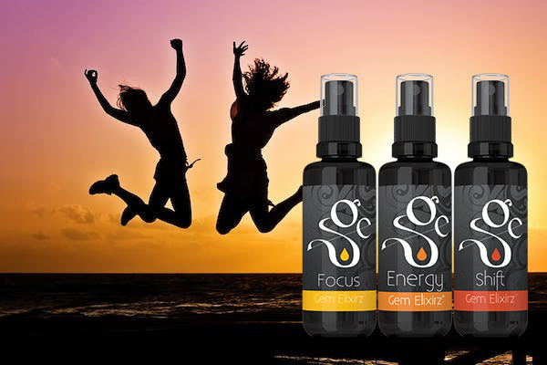 Focus, Energy and Shift aromatherapy sprays wit essential oils and gemstones