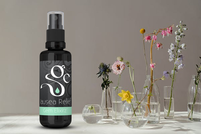 Nausea Relief aromatherapy spray with gemstones