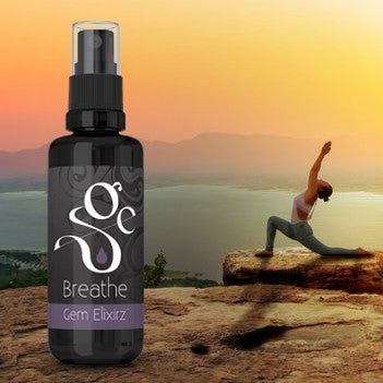 Breathe aromatherapy spray with essential oils and gemstones