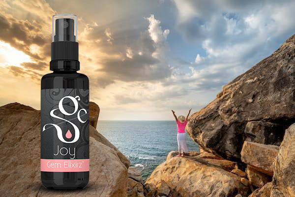 Joy aromatherapy spray with essential oils and gemstones