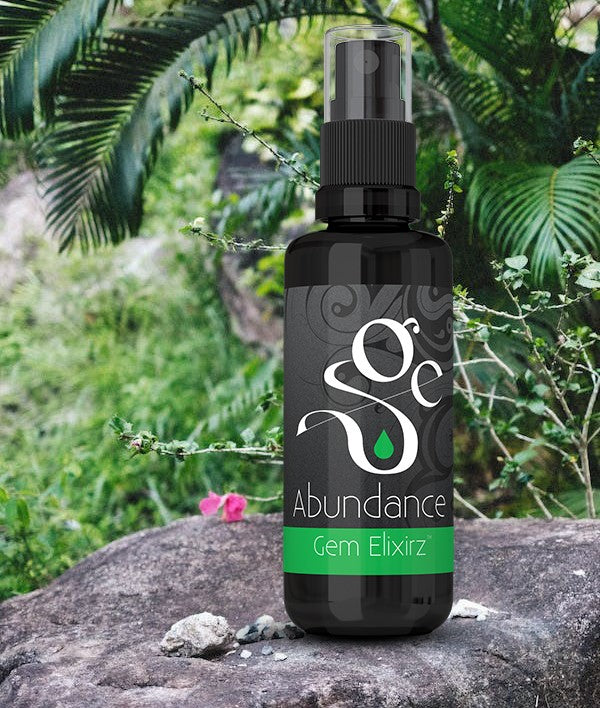 Abundance aromatherapy spray with essential oils and gemstones