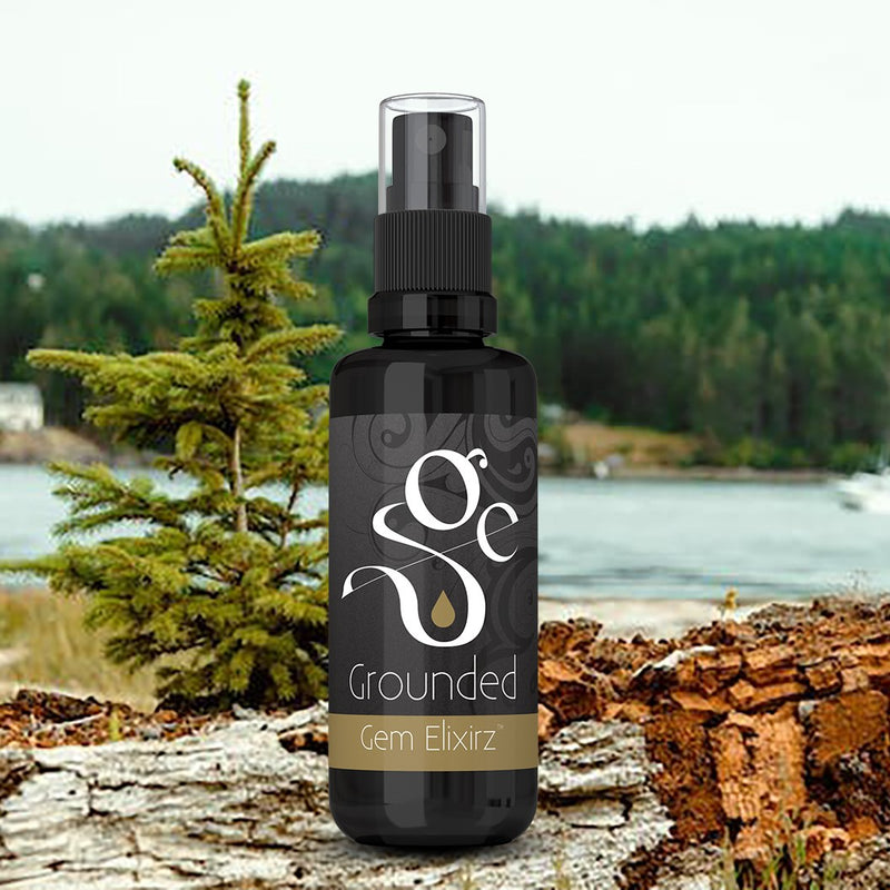 Grounded aromatherapy spray with essential oils and gemstones
