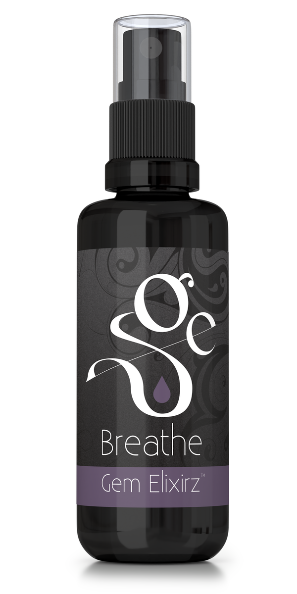 Breathe aromatherapy spray with gemstones