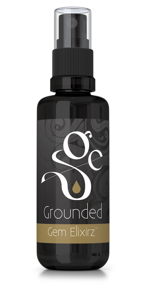Grounded aromatherapy spray with essential oils and gemstones